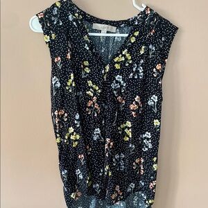 LOFT Black Floral Women's Top